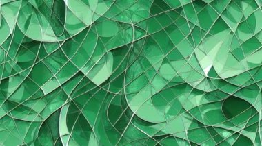 Hipnotik dalgalı çizgileri olan soyut yeşil arkaplan