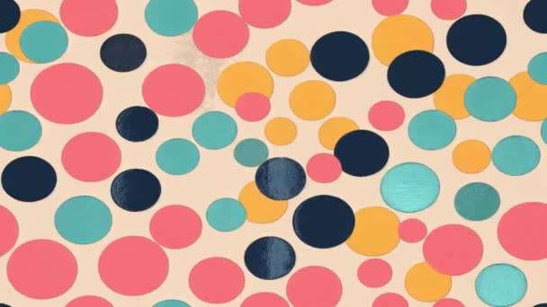 Collage Contemporary Orange Floral Polka Dot Shapes Seamless Looping Animation — Stock Video