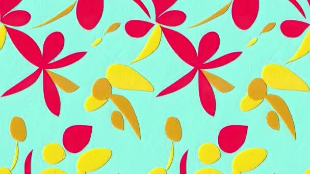 Αφηρημένη Μοντέρνα Εξωτικά Λουλούδια Ζούγκλα Animation Κολάζ Σύγχρονη Απρόσκοπτη Looping — Αρχείο Βίντεο