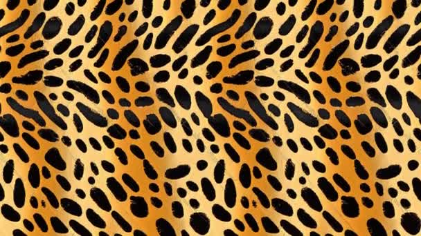 Leopard Head Color Painting Animation Seamless Looping Retro Design — Stock Video