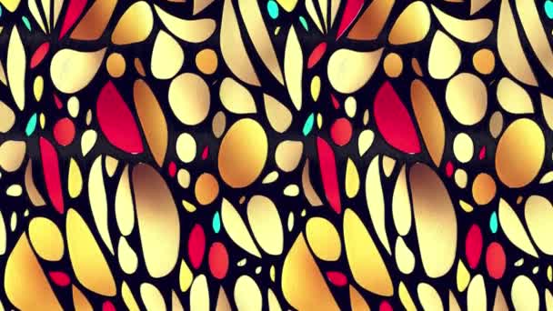 Кольорова Хаотична Анімація Текстильного Дизайну Геометрична Анімація Abstract Grunge Фоні — стокове відео