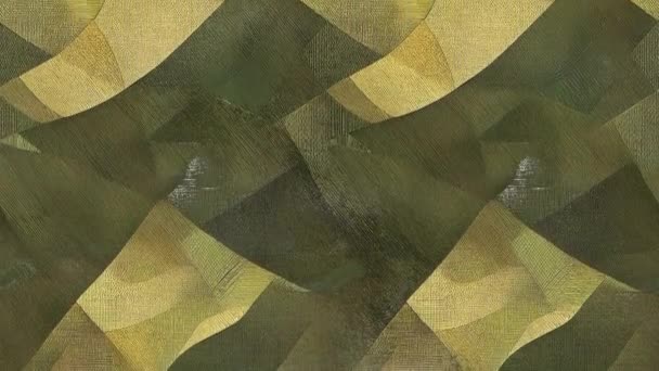 抽象的棕色和绿色片断无缝循环动画 当代艺术 — 图库视频影像