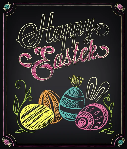 Happy Easter background. Vintage design hand lettering — Stock Vector