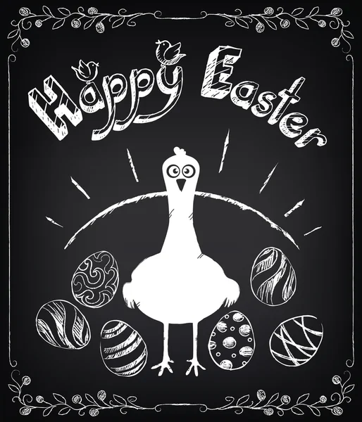 Happy Easter background. Vintage design hand lettering — Stock Vector