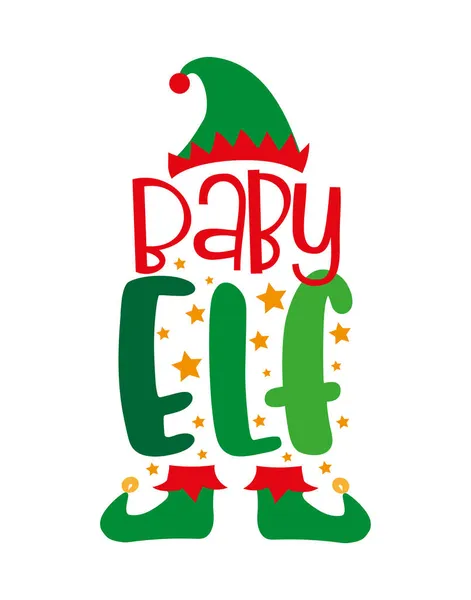 Baby Elf Roztomilý Elfí Klobouk Boty Dobré Pro Dětské Oblečení — Stockový vektor