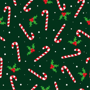 Şeker Çubuğu ve ökseotu deseni. Noel süslemesi