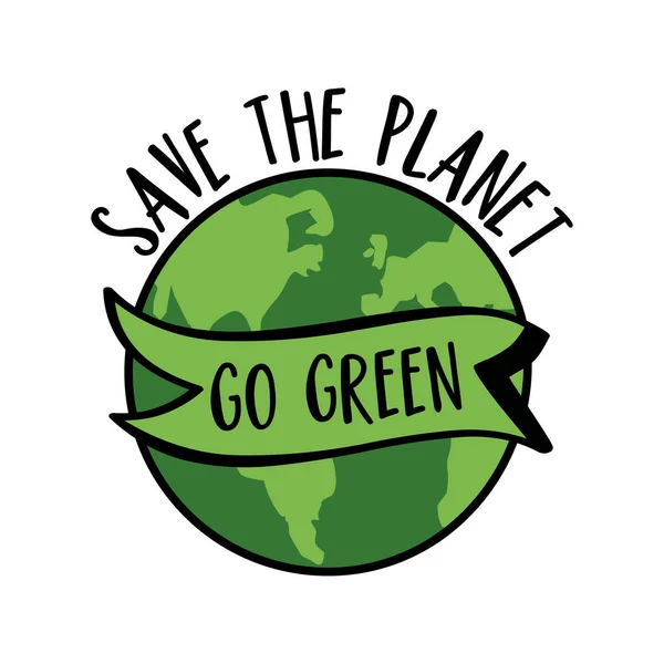 Planet Green Happy Earth Day Διανυσματική Απεικόνιση — Διανυσματικό Αρχείο