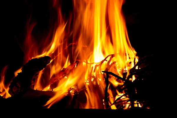 Hot fire burning with red flames — Stock Photo, Image