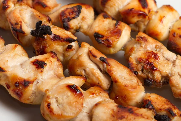Barbecue chicken kebabs skewers — Stock Photo, Image