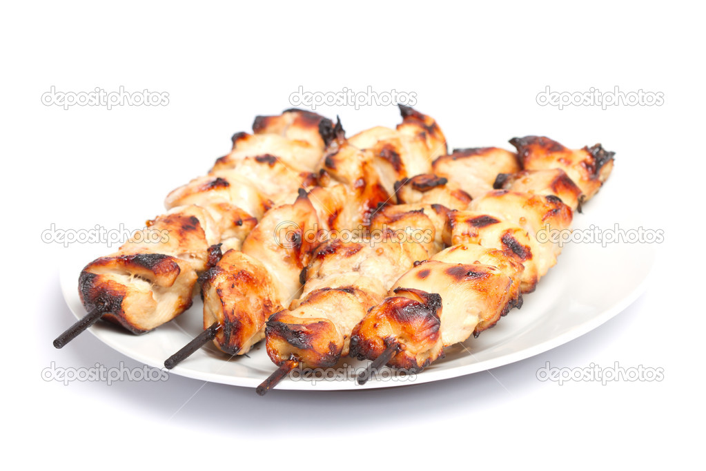 Barbecue chicken kebabs