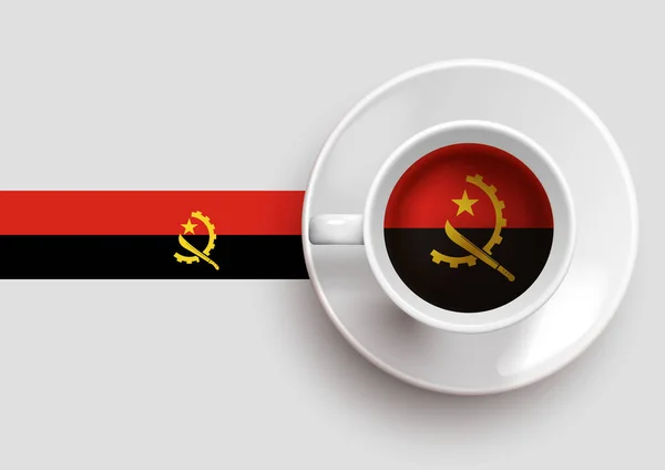 Angola Flag Coffee Top View Vector Illustration — стоковый вектор