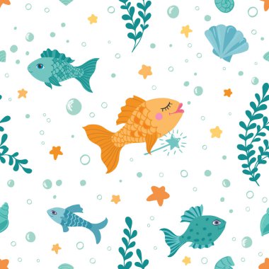 Kusursuz desen. Sihirli sarı balık