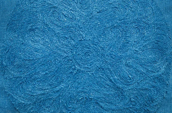 Κεντήματα Μπλε Λινό Σχεδιαστικό Στοιχείο Υψηλής Ποιότητας Φωτογραφία — Φωτογραφία Αρχείου