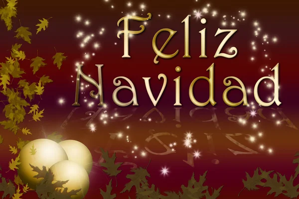 Tarjeta postal de feliz Navidad en español —  Fotos de Stock