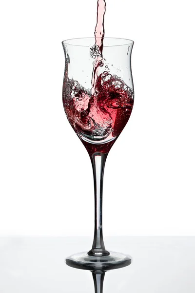 Serving Beautiful Glass Red Wine White Background Glass Cup Elegance — Stock Photo, Image