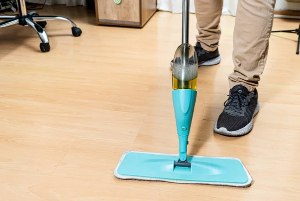 Cleaning Floors Office Mop Cleaning Work — стоковое фото