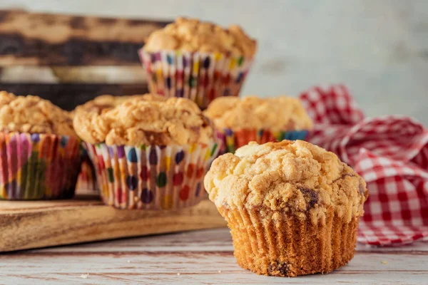 Kitűnő Házi Sütemény Vagy Muffin Áfonyával Szederrel Házi Készítésű Ételek — Stock Fotó