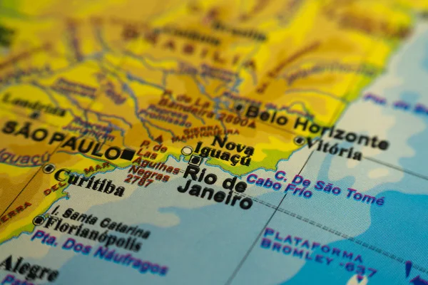Orographic Map Area Rio Janeiro Brazil References Spanish Concept Cartography — Foto de Stock