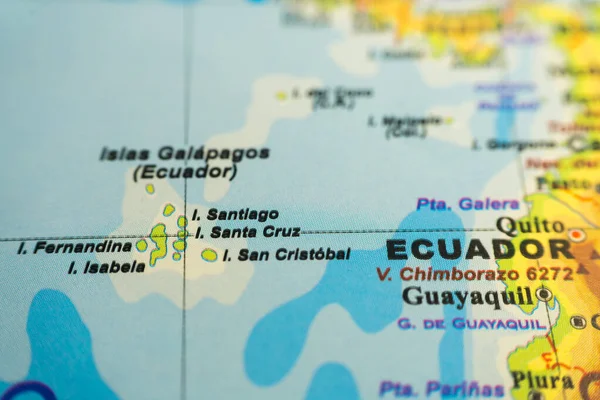 Mapa Orográfico Las Islas Galápagos Ecuador Con Referencias Español Concepto — Foto de Stock
