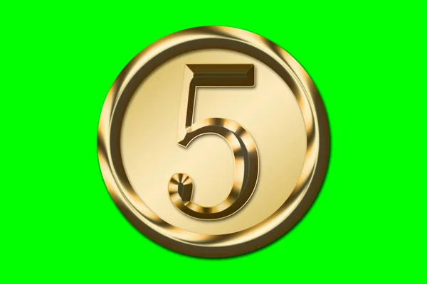 Number Gold Golden Circle Green Background Graphic Resource Concept — Φωτογραφία Αρχείου