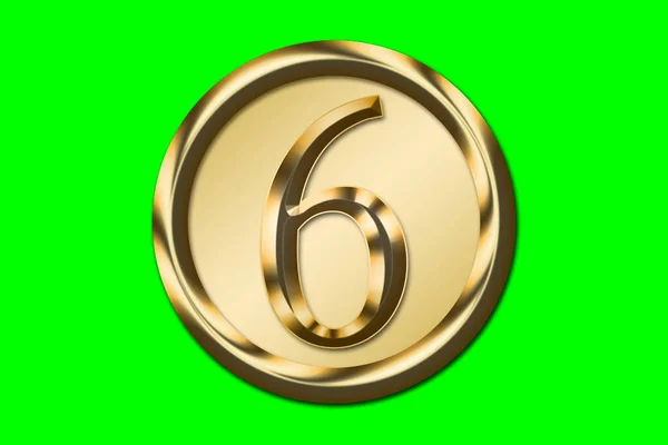 Number Gold Golden Circle Green Background Graphic Resource Concept — Photo