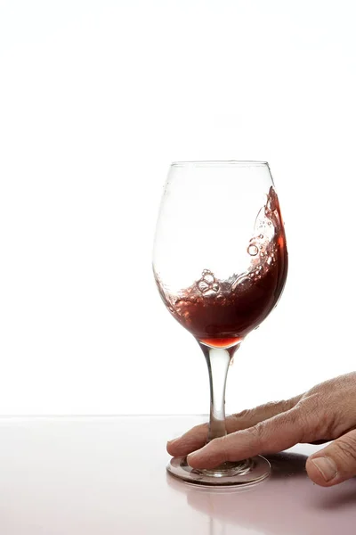 Glass Red Wine Splashing Isolated — Foto de Stock