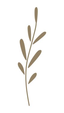 Yapraklı basit bir dal tasviri.