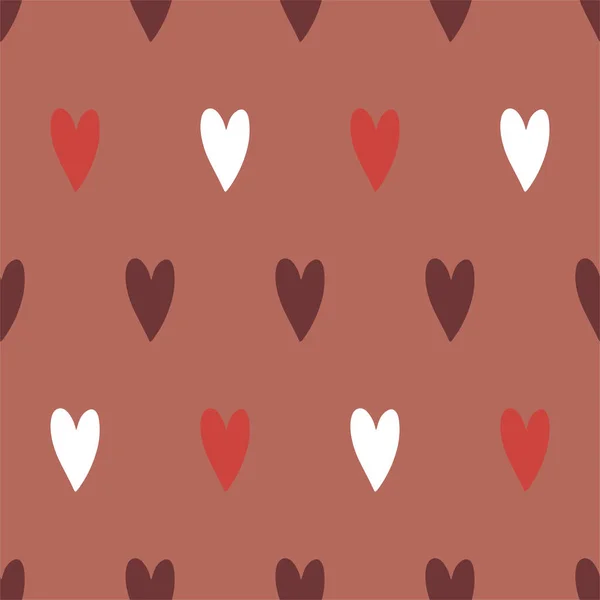 Hearts seamless pattern, lovely romantic background, great for Valentines Day. — Stock Vector