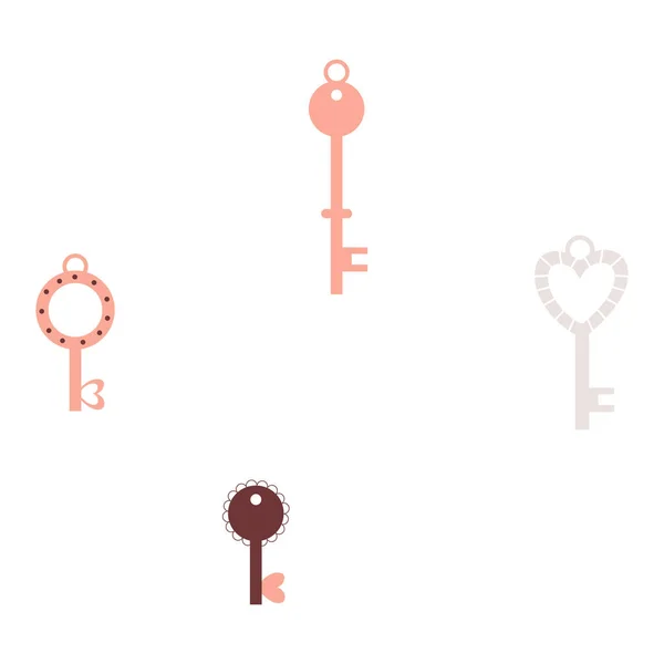Stilisierte Schlüssel ideal für Valentinstag, 8. März, Hochzeit — Stockvektor