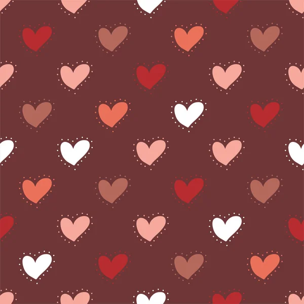 Herzen nahtlose Muster, schöne romantische Hintergrund, ideal für Valentinstag. — Stockvektor