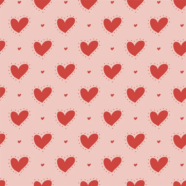 Patrón sin costuras de corazones, fondo romántico encantador, ideal para el día de San Valentín. — Vector de stock