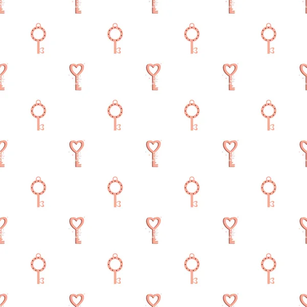 Vector pattern for valentines day, wedding, red hearts in the shape of a ring, key, pattern for textile, web banner, postcard — Stock vektor