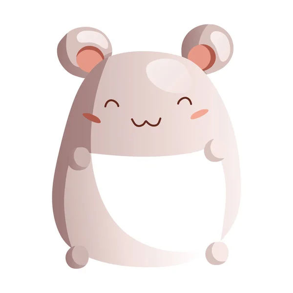 Ratón de juguete lindo de dibujos animados está sonriendo. Ilustración detallada del vector. — Vector de stock