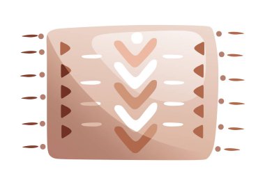 Halı püskülle işlenmiş. Ayrıntılı vektör illüstrasyonu.