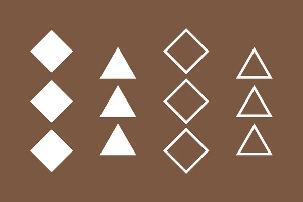Zestaw abstrakcyjnych kształtów geometrycznych w formie rombu i trójkąta. — Wektor stockowy