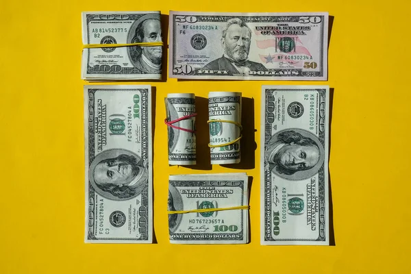 Los Billetes Dólar Son Diseños Creativos Concepto Negocio Perspectiva Desarrollo —  Fotos de Stock
