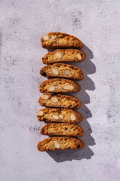 Гомемад Свіже Італійське Печиво Cantuccini Стеки Органічне Насіння Мигдалю Biscotti — стокове фото