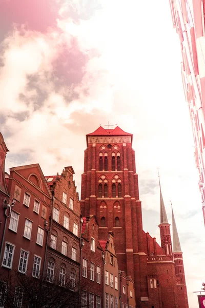 Blick Auf Die Marienkirche Danzig Polen Architektur Der Basilika Marien — Stockfoto