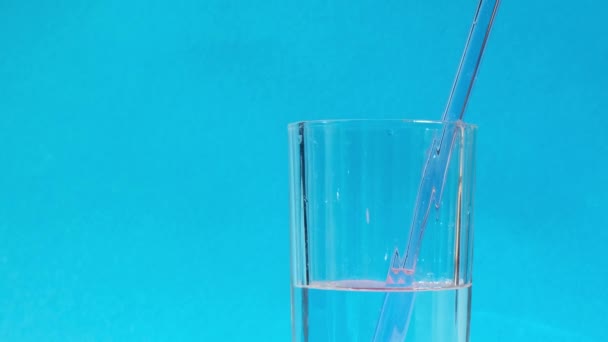 마시는 재사용 수있는 유리로부터 의물을 파란색 Eco Friendly Drinking Straw — 비디오