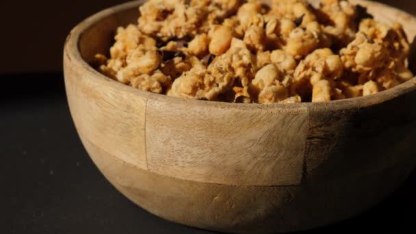 Homemade Granola Eco Tableware Healthy Breakfast Eco Friendly Zero Waste — Vídeo de Stock