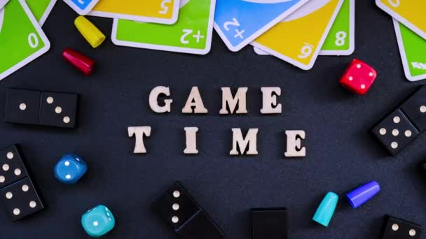 Kiev Ukraine Zoom Out Text Game Time Spelled Out Wooden — Stok video