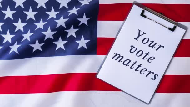 Zoomen Sie Die Nationalflagge Der Usa Heraus Amerikanische Flagge Mit — Stockvideo