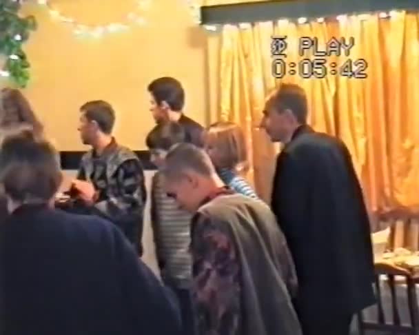 Zhytomyr Ukraine September 1997 Nostalgia Old Footage People Dance Drink — Wideo stockowe