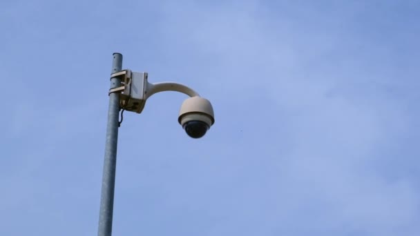 Primer Plano Cámara Seguridad Calle Concéntrese Sistema Monitoreo Cámaras Cctv — Vídeo de stock