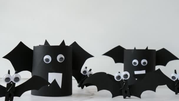 Zoom Out Decoración Fiesta Halloween Hecha Mano Diy Para Niños — Vídeo de stock