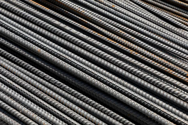 Fondo y textura de varilla o acero industrial para la construcción — Foto de Stock