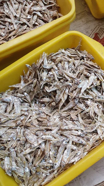 Dried charales in a bowl for sale in a supermarket — Stock Photo, Image