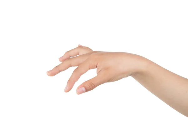 Kobiet Wyciągnął Rękę Znak Aby Chwycić Coś Powietrzu Ręka Rękę — Zdjęcie stockowe