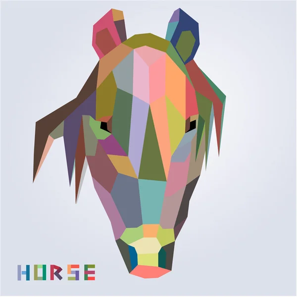 Paard hoofd symbool van Nieuwjaar 2014 trendy stijl geometrische vector — Stockvector