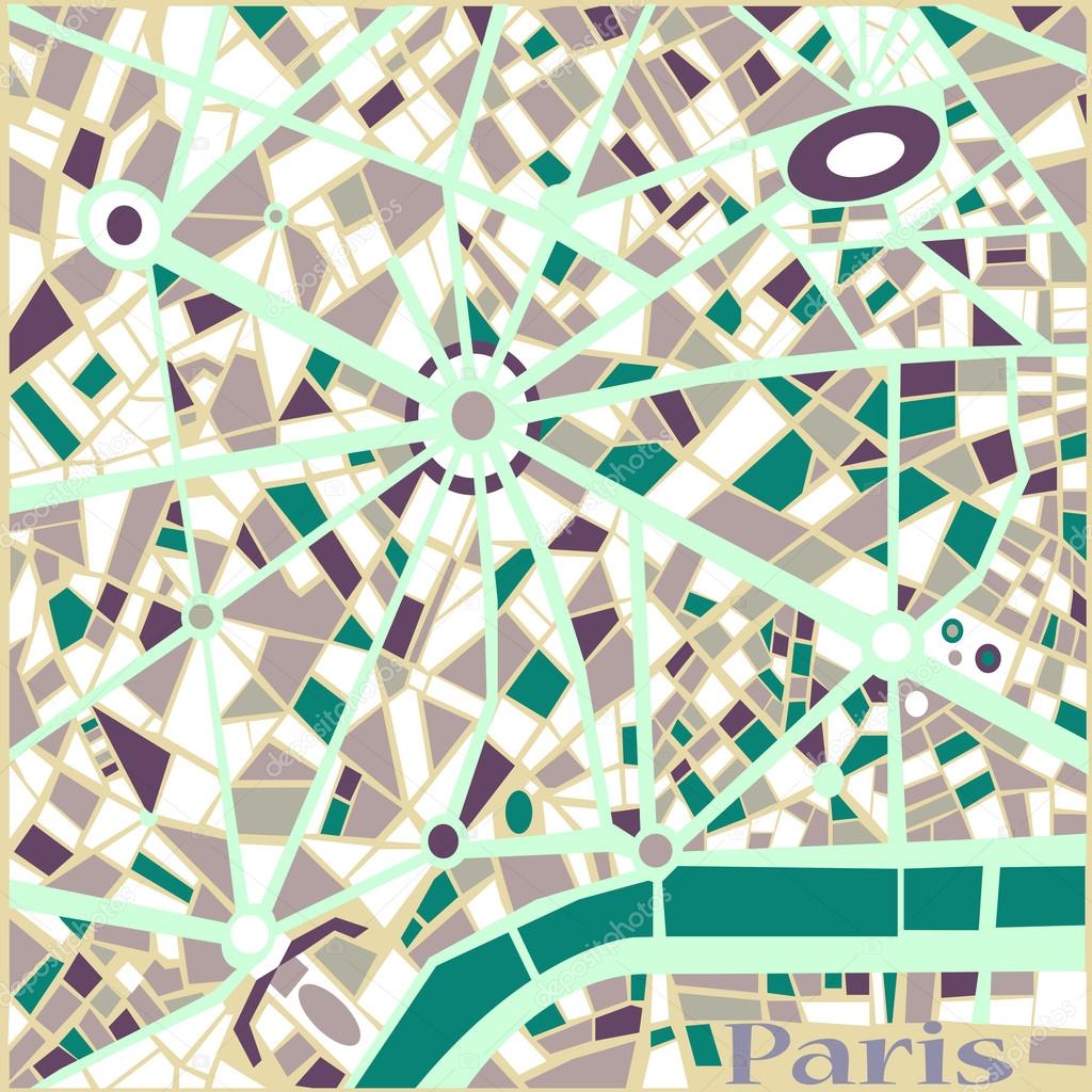 Vector Background Abstract Pattern Paris city map Trendy colors